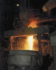 Electric arc furnace tapping